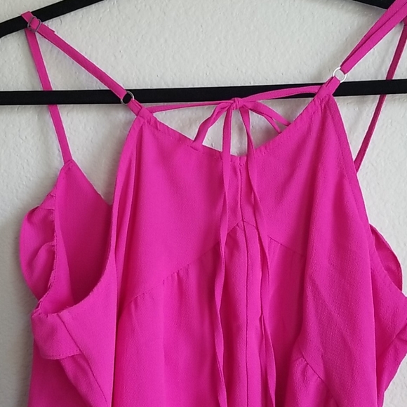 Charming Charlie Magenta Strappy Summer Top sz L - Picture 2 of 3